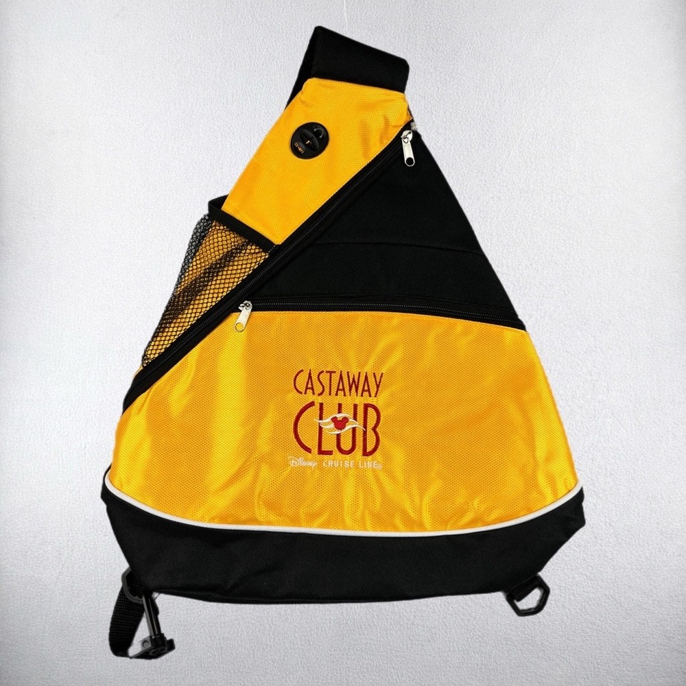 Disney Sling Bag Mens OS Yellow Castaway Club Cruise Line Crossbody Backpack